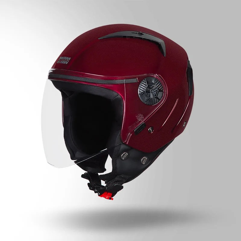 GUB STUDDS Vogue ISI Certified Open Face Motorcycle Helmet for Men and Women with Clear Visor