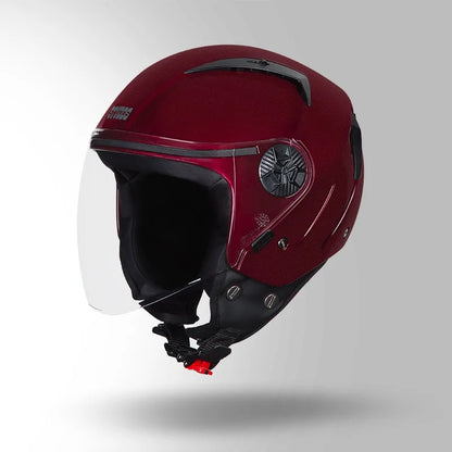 STUDDS Vogue ISI Certified Open Face Motorcycle Helmet for Men and Women with Clear Visor