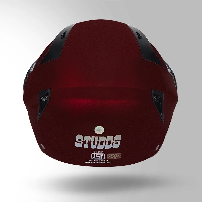 GUB STUDDS Vogue ISI Certified Open Face Motorcycle Helmet for Men and Women with Clear Visor