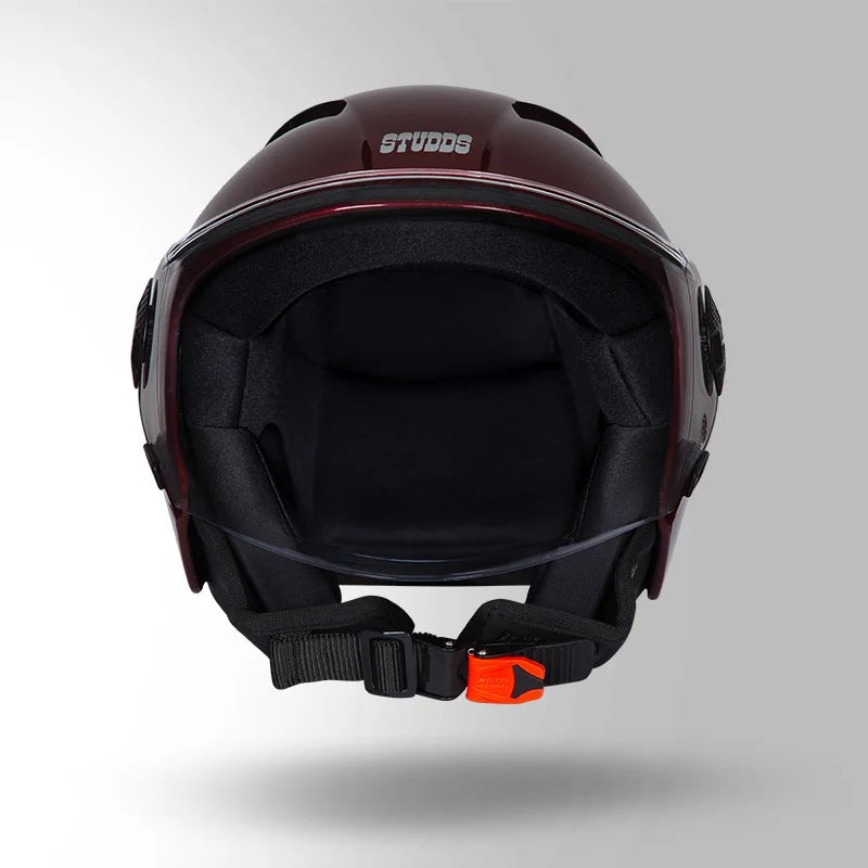 GUB STUDDS Vogue ISI Certified Open Face Motorcycle Helmet for Men and Women with Clear Visor