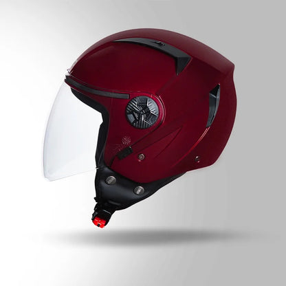 STUDDS Vogue ISI Certified Open Face Motorcycle Helmet for Men and Women with Clear Visor