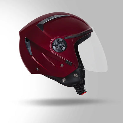 STUDDS Vogue ISI Certified Open Face Motorcycle Helmet for Men and Women with Clear Visor