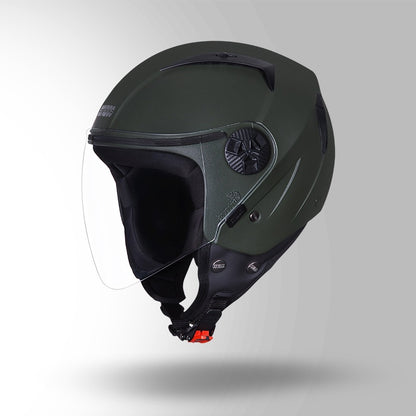 STUDDS Vogue ISI Certified Open Face Motorcycle Helmet for Men and Women with Clear Visor