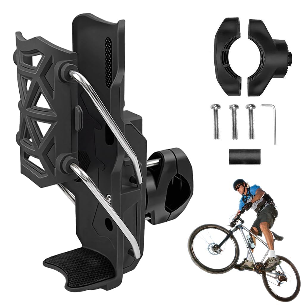 Motorcycle Bottle Holder – Silicone Adaptive Folding Cup Holder with 360° Rotatable Mount, Secure Fit for Bikes & Scooters
