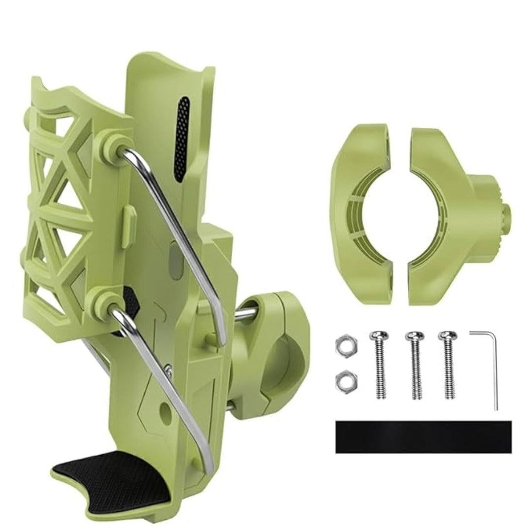 Motorcycle Bottle Holder – Silicone Adaptive Folding Cup Holder with 360° Rotatable Mount, Secure Fit for Bikes & Scooters
