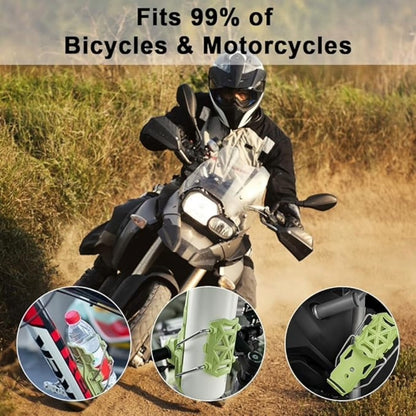 Motorcycle Bottle Holder – Silicone Adaptive Folding Cup Holder with 360° Rotatable Mount, Secure Fit for Bikes & Scooters