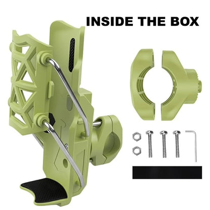 Motorcycle Bottle Holder – Silicone Adaptive Folding Cup Holder with 360° Rotatable Mount, Secure Fit for Bikes & Scooters