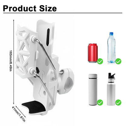 Motorcycle Bottle Holder – Silicone Adaptive Folding Cup Holder with 360° Rotatable Mount, Secure Fit for Bikes & Scooters