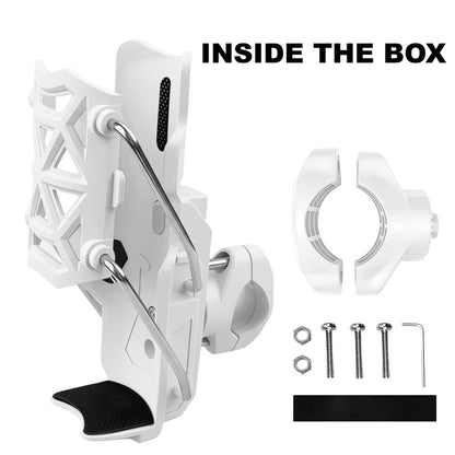 Motorcycle Bottle Holder – Silicone Adaptive Folding Cup Holder with 360° Rotatable Mount, Secure Fit for Bikes & Scooters