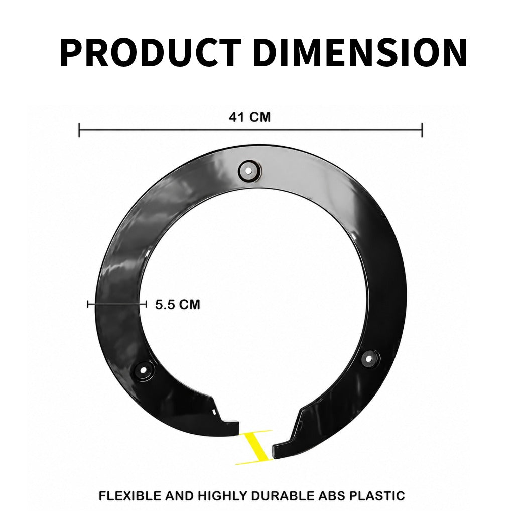 Front & Rear 16 Inch Pro Disc Wheel Cover Fairing Kit Compatible with ROYAL ENFILED Hunter 350 | ABS Plastic Bike Wheel Disc Cover Set with Fitting Bolts | Waterproof | Black | Pack of 4Pcs
