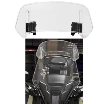 Universal Small Visor Extender for Motorcycle Windshield – Adjustable Spoiler Deflector Wind Deflector, Reduces Wind Noise, Easy Installation (Clear)
