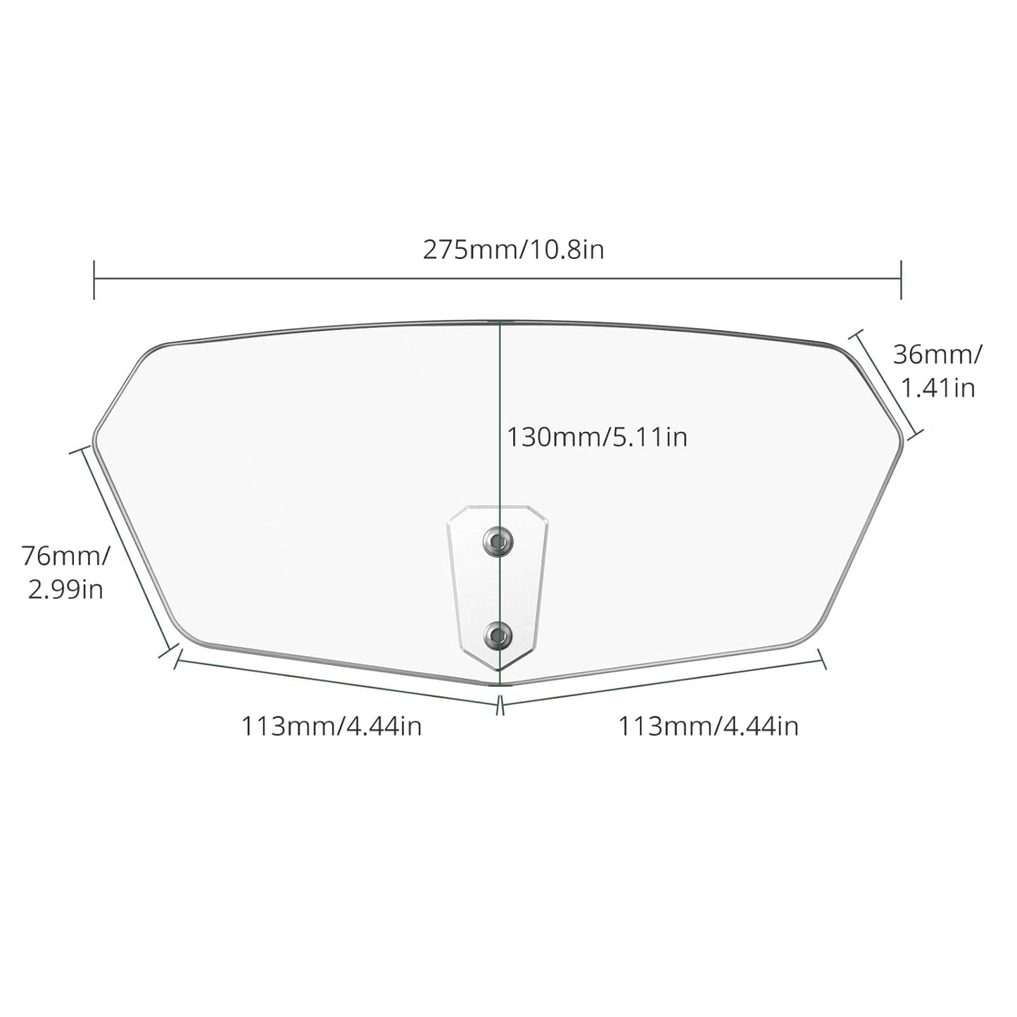 Motorcycle Extension Windshield, Wind Deflector Visor Extender Bike Headlight Visor (CLEAR)