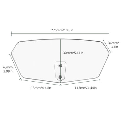Motorcycle Extension Windshield, Wind Deflector Visor Extender Bike Headlight Visor (CLEAR)