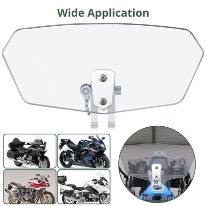 Motorcycle Extension Windshield, Wind Deflector Visor Extender Bike Headlight Visor (CLEAR)
