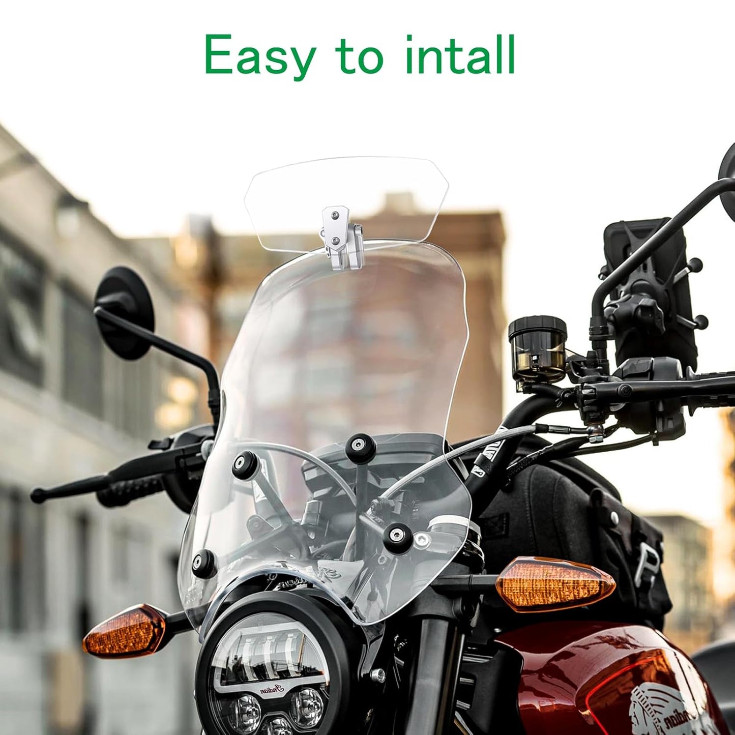 Motorcycle Extension Windshield, Wind Deflector Visor Extender Bike Headlight Visor (CLEAR)