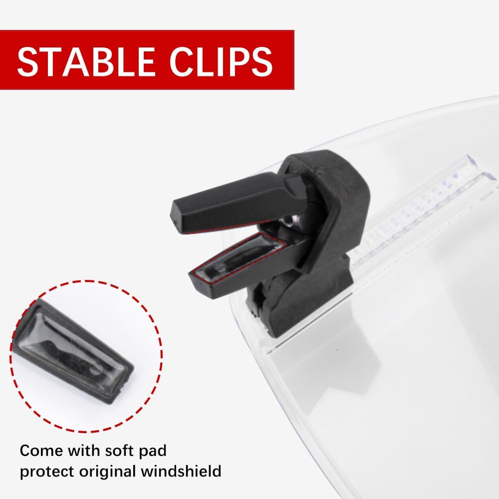 Universal Small Visor Extender for Motorcycle Windshield – Adjustable Spoiler Deflector Wind Deflector, Reduces Wind Noise, Easy Installation (Clear)