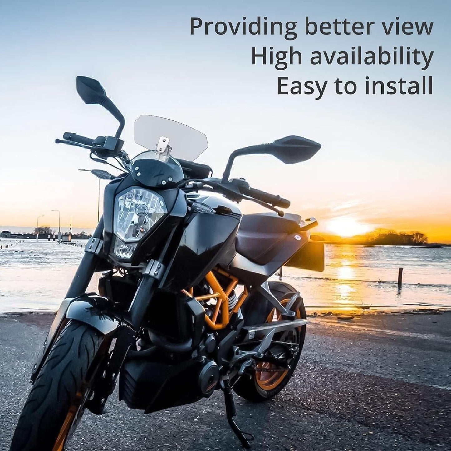 Motorcycle Extension Windshield, Wind Deflector Visor Extender Bike Headlight Visor (Smoke)