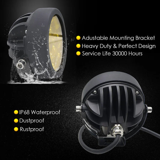 HJG 6 LED Round With Harness 60W