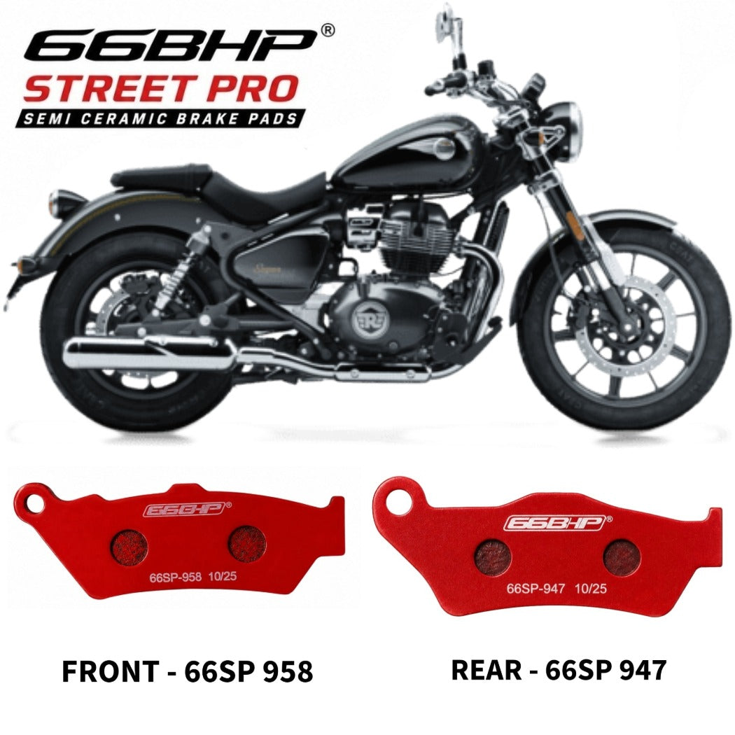 66BHP Semi-Ceramic Brake Pads for Royal Enfield Super Meteor 650